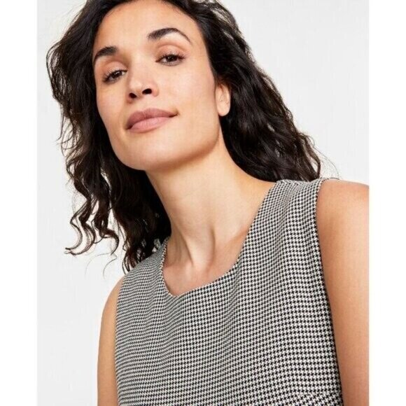 On 34th Plus Size 20W White and Black Houndstooth Double-Weave Sheath Dress NWOT - Picture 4 of 9